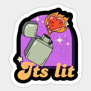 Its lit retro lighter Sticker